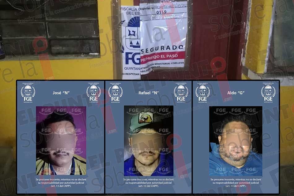 Capturan a tres sujetos y aseguran drogas en cateo realizado a casa en Felipe Carrillo Puerto