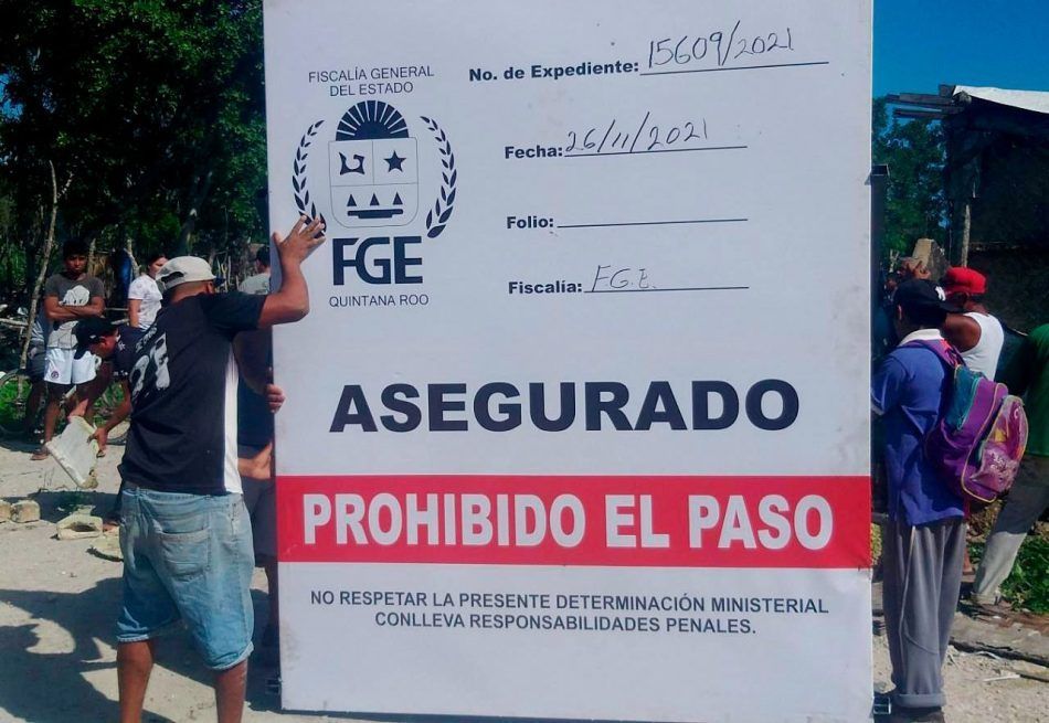 Momentos de tensión en zona de invasión de Cancún por operativo de Fiscalía