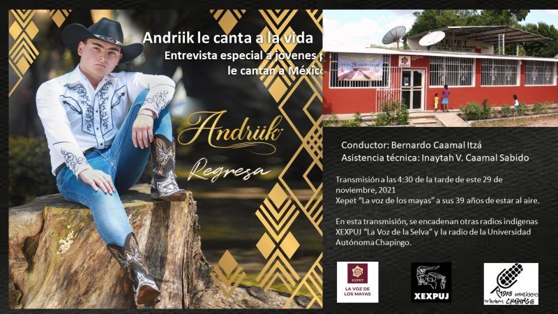 Andriik le canta a la radio maya