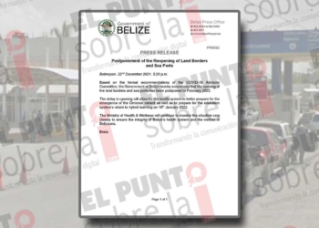 Gobierno de Belice aplaza reapertura de fronteras con México por recomendación sanitaria