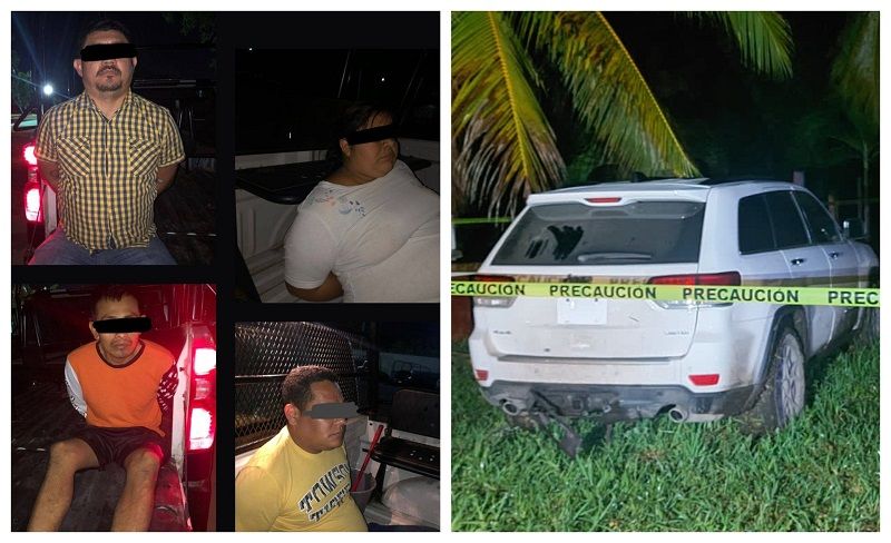 4 detenidos en operativo cerca del poblado de Luis Echeverría