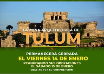 Anuncian para hoy el cierre al público de la Zona arqueológica de Tulum