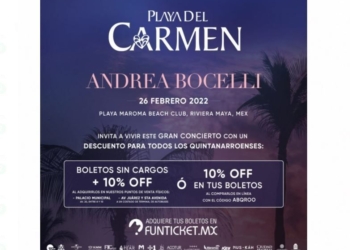 Revisan protocolos sanitarios para concierto de Andrea Bocelli en hotel de la Riviera Maya