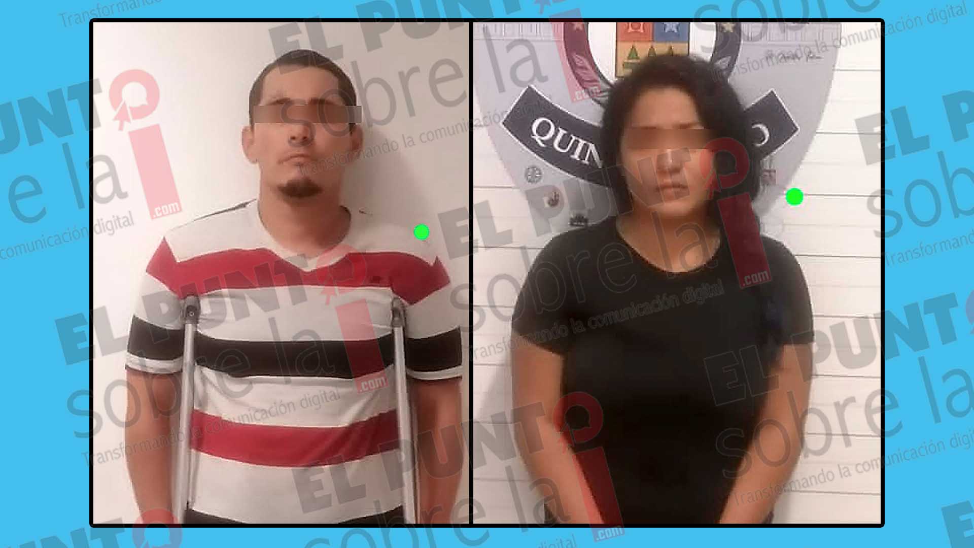 Detienen a pareja en Cancún por intento de homicidio, portación de arma y de drogas