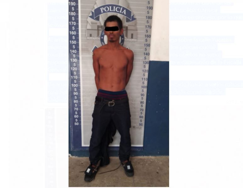 Policía Turístico detiene a ladrón en calderitas