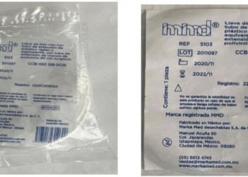 ALERTA SANITARIA falsificación del producto: llave de tres vías con tubo de extensión de plástico rígido o equivalente