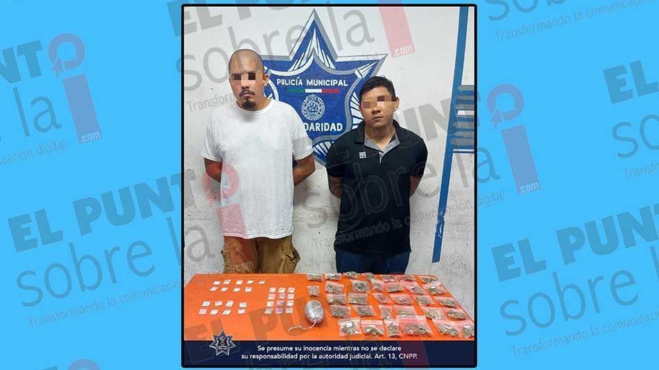 Vendedores de drogas detenidos con más de 60 dosis en fraccionamiento de Playa del Carmen