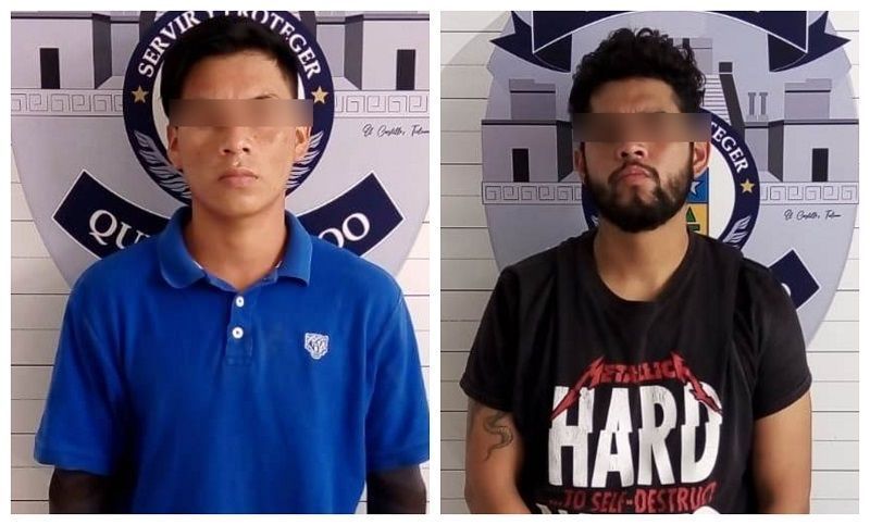 Detienen en Cancún a dos sujetos por extorsión y amenazas en una obra en construcción