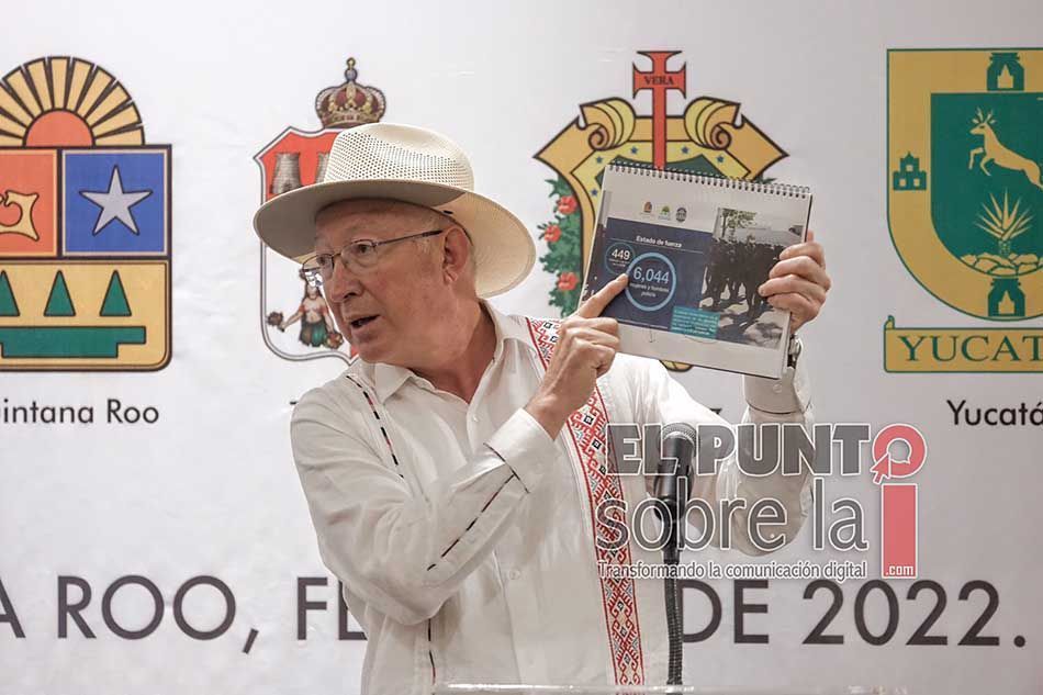 El embajador Kenn Salazar resalta que deben replicarse en otras partes las estrategias de Quintana Roo en seguridad