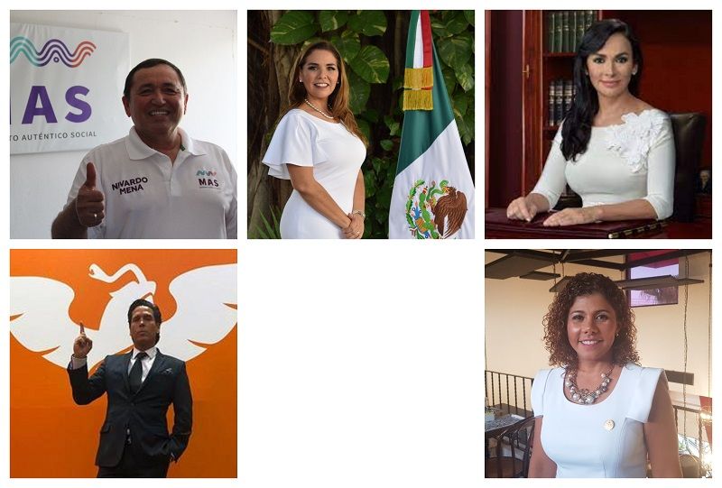 Quinteta de candidatos en Quintana Roo