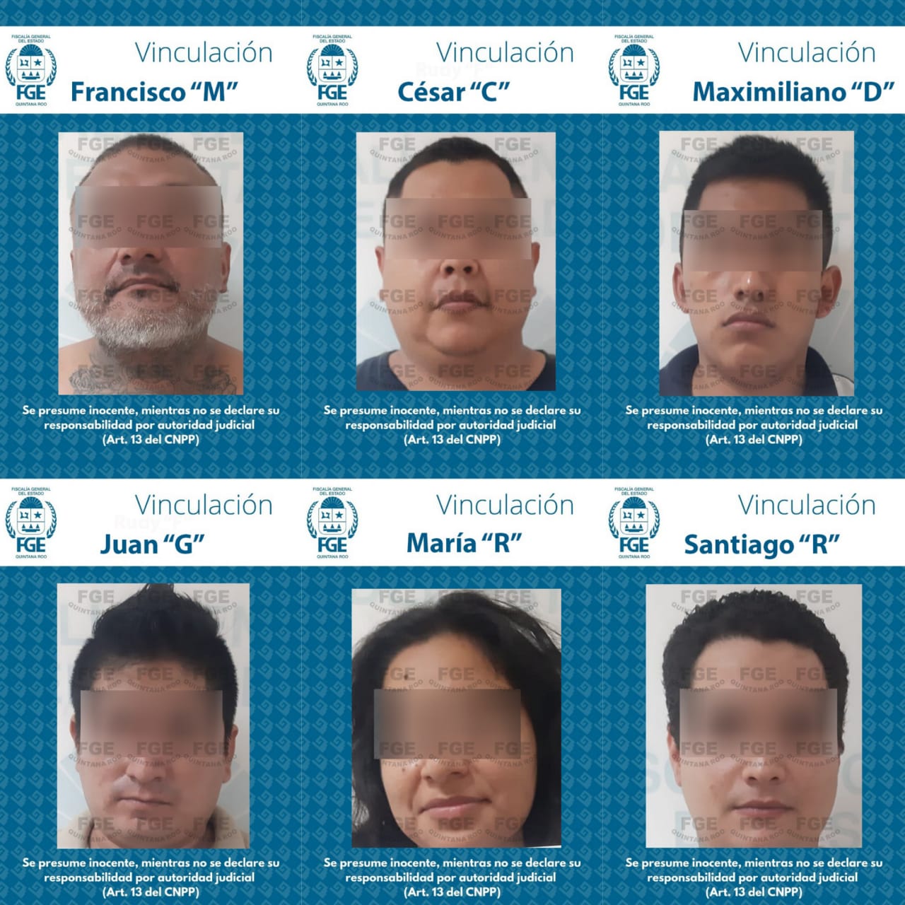 FGE logra vinculación de nueve presuntos narcotraficantes en Tulum