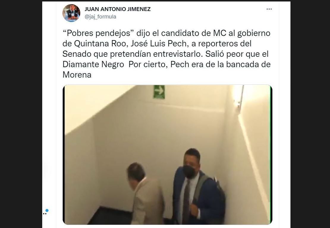 Jose Luis Pech llama a pendejos a reporteros del senado
