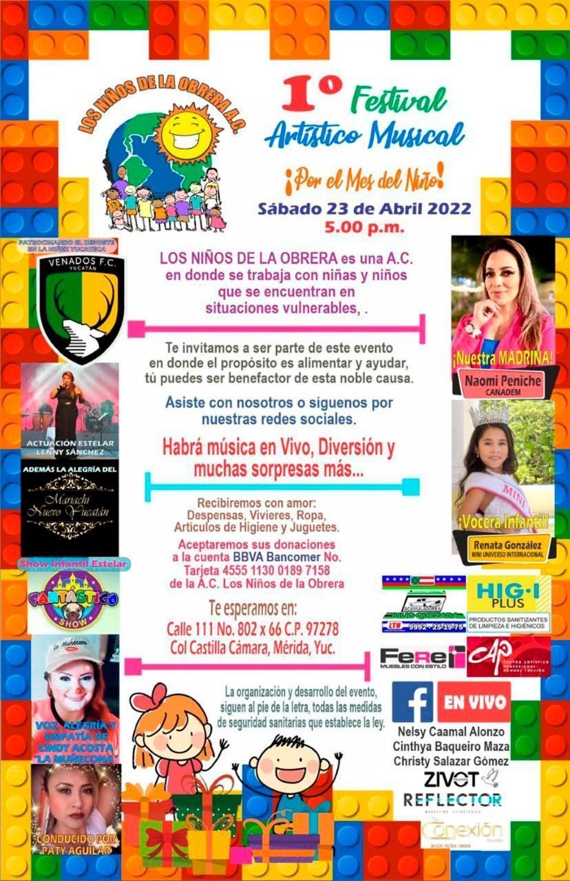 Anuncian 1er. Festival Artístico Musical ¡Por el mes del niño!