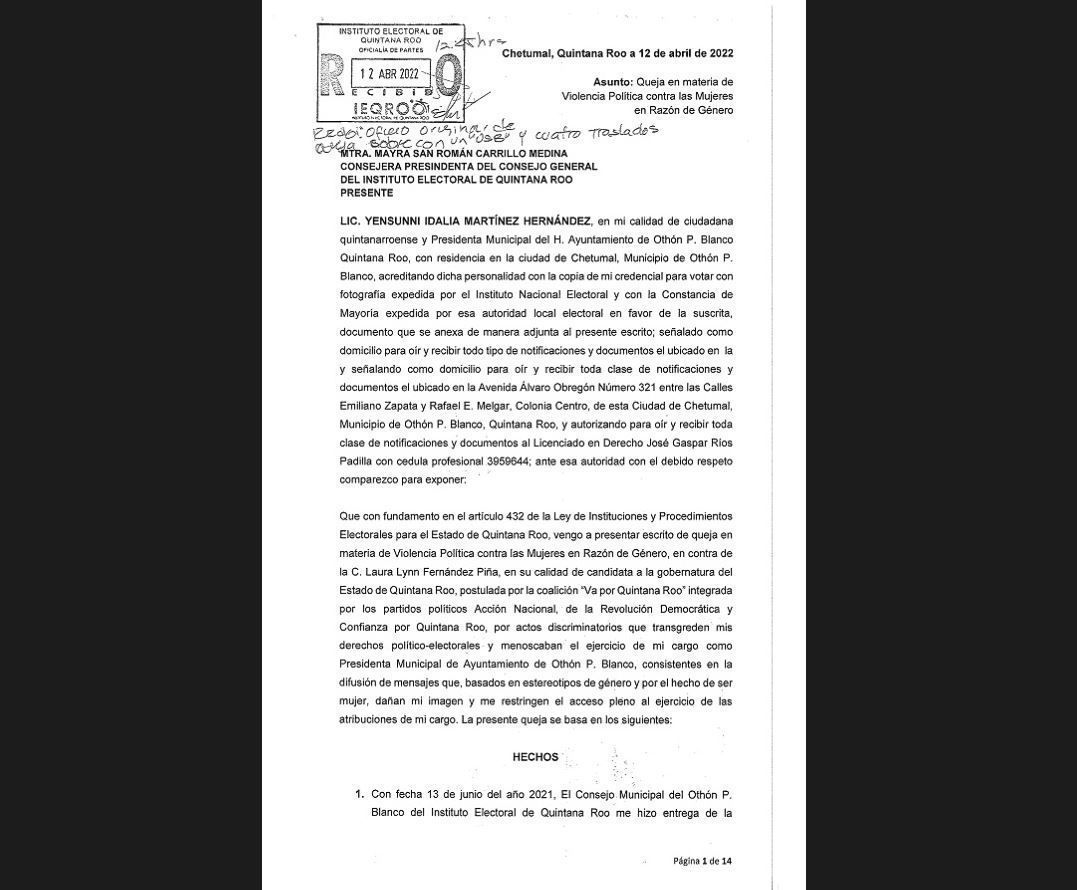 Denuncia Yensunni a Laura Fernández por Violencia de Genero