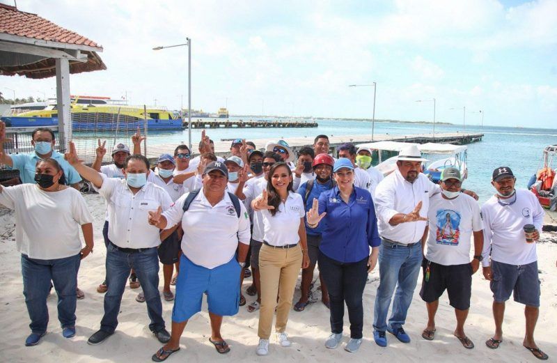 Se compromete Laura Fernández piña a renovar la red de electrificación de Isla Mujeres