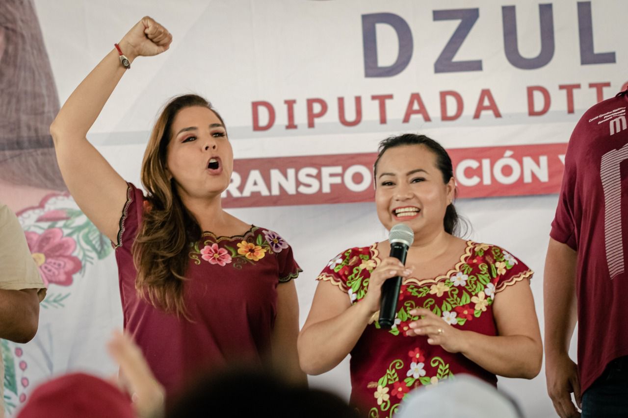 Mara Lezama y Silvia Dzul encienden motores de Morena en defensa de la Cuarta Transformación en la zona maya