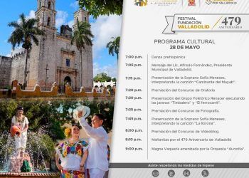 Festejo por el 479 aniversario de fundación de Valladolid, en el parque principal