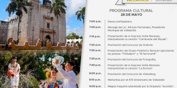 Festejo por el 479 aniversario de fundación de Valladolid, en el parque principal