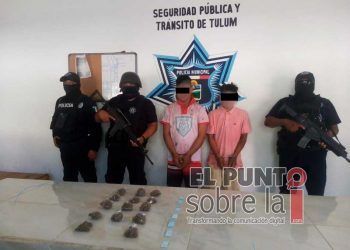 Detenidos dos narcomenudistas en un poblado de Tulum