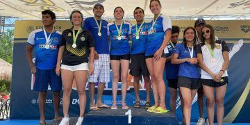 Equipos de Quintana Roo en el podio de ganadores en Aguas Abiertas Bacalar 2022