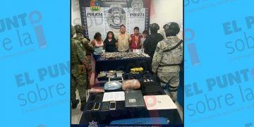 Un predio asegurado junto con cinco detenidos, armados y con droga