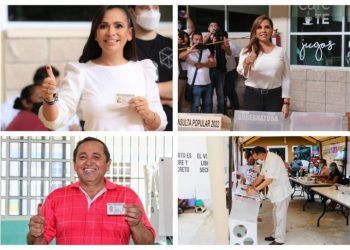 Acuden a votar 4 de los cinco candidatos a la gubernatura de Quintana Roo