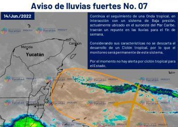 Protección Civil de Yucatán prevé posible desarrollo intenso de onda tropical sobre la región