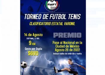Abren convocatoria para participar en el Torneo Estatal de Fútbol Tenis en Chetumal