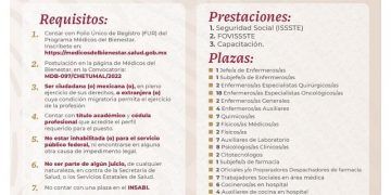 Publican convocatoria abierta para laborar en los hospitales de Tulum, Nicolás Bravo y el de Especialidades de Chetumal