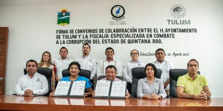 Ayuntamiento de #Tulum firma convenio con la Fiscalía Especializada en Combate a la Corrupción
