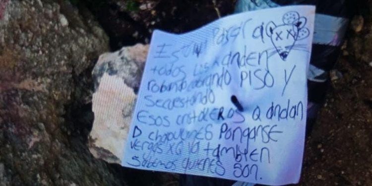 Dejan mensaje en cadáver localizado esta mañana en Chetumal