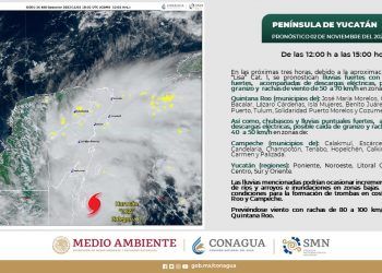 Lisa, huracán categoría 1, está a 170 km al sureste de Chetumal, Quintana Roo
