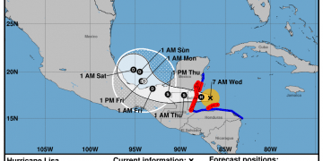 Tormenta Tropical “Lisa” evolucionó a Huracán categoría uno de la escala Saffir-Simpson
