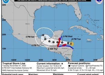 La tormenta tropical Lisa generará lluvias muy fuertes en Quintana Roo