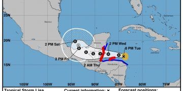 La tormenta tropical Lisa generará lluvias muy fuertes en Quintana Roo