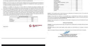 Aumenta precio de las combis en Chetumal
