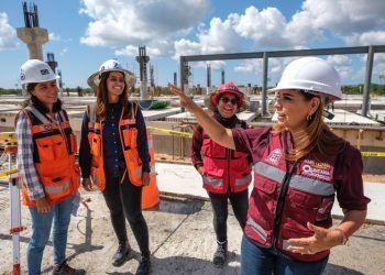 Mara Lezama supervisa avances de la estación Cancún Aeropuerto del Tren Maya