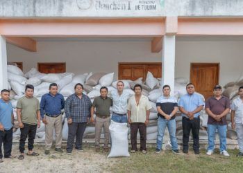 Entrega Diego Castañón pollinaza a 80 familias de la Zona Maya