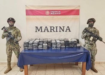 Personal de la Armada de México asegura presunta droga en Puerto Aventuras, Quintana Roo