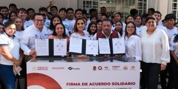 Entrega Mara Lezama aulas para carrera Técnico en Transporte Ferroviario en el CONALEP Chetumal