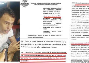 Revés a operador de Carlos Joaquín y Lili Campos en Sala Regional Xalapa ante ciudadana playense