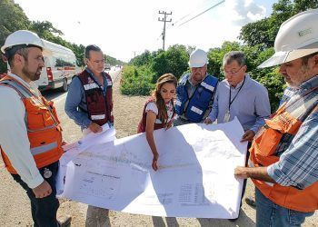 Supervisa Mara Lezama inicio de obra en la 180 D, acceso a la estación del Tren Maya en Cancún