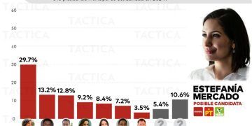 Confirma la encuestadora Táctica Política alta preferencia de Estefanía Mercado en Solidaridad