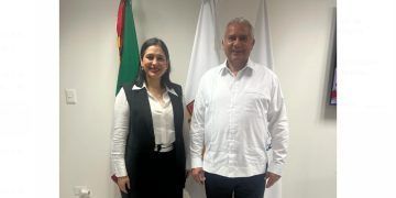 Productiva reunión de Estefanía Mercado y el fiscal, Raciel López Salazar