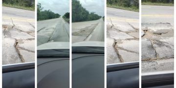 Carretera federal Bacalar hacia Felipe Carrillo Puerto totalmente fracturada