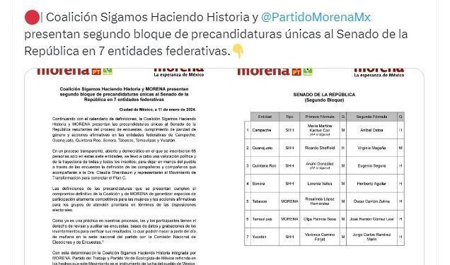 ‘Humo blanco’ en Morena