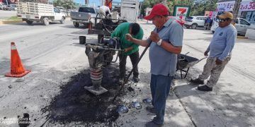 Tulum Avanza en el Bacheo Emergente de sus Colonias