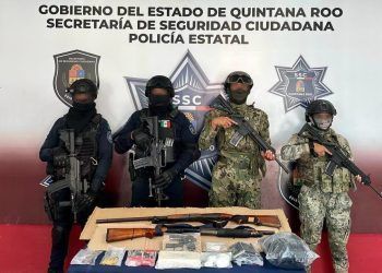 Decomiso Significativo de Armas y Sustancias Ilícitas en Felipe Carrillo Puerto por Parte de la SSC y SEMAR