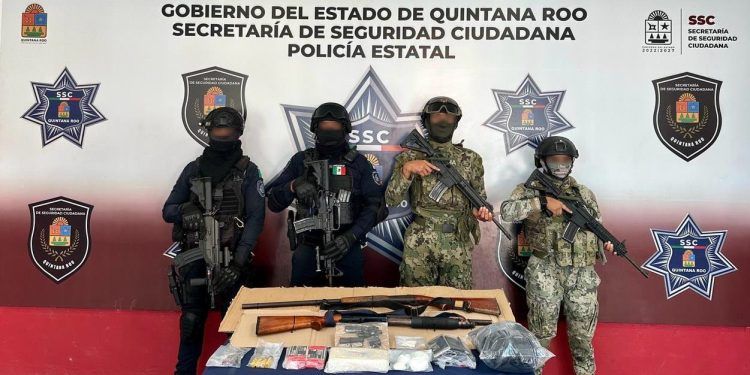 Decomiso Significativo de Armas y Sustancias Ilícitas en Felipe Carrillo Puerto por Parte de la SSC y SEMAR