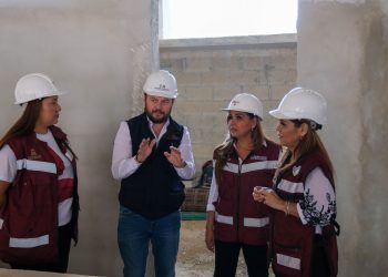 Supervisan Mara Lezama y Heyden Cebada avances del Centro de Convivencia Familiar en Cancún